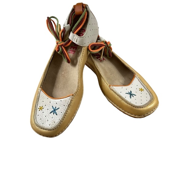 Camper Shoes - CAMPER, closed toe, multi color, flat, w/ tie closure, moccasin sz 37 (6.5)